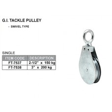 Creston FT-7537 G.I. Tackle Pulley Swivel Type (Single) Size: 2 1/2" x 150 kg